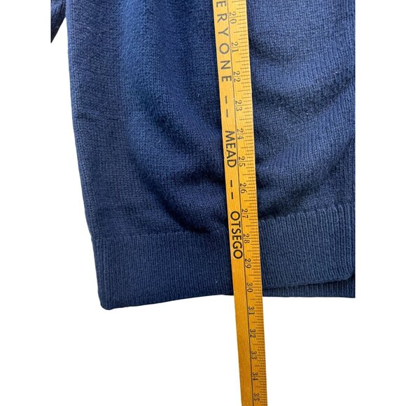 St. Johns Bay Mens Outdoor Fair Isle Full Zip Cardigan Sweater L Navy & White - Picture 8 of 12